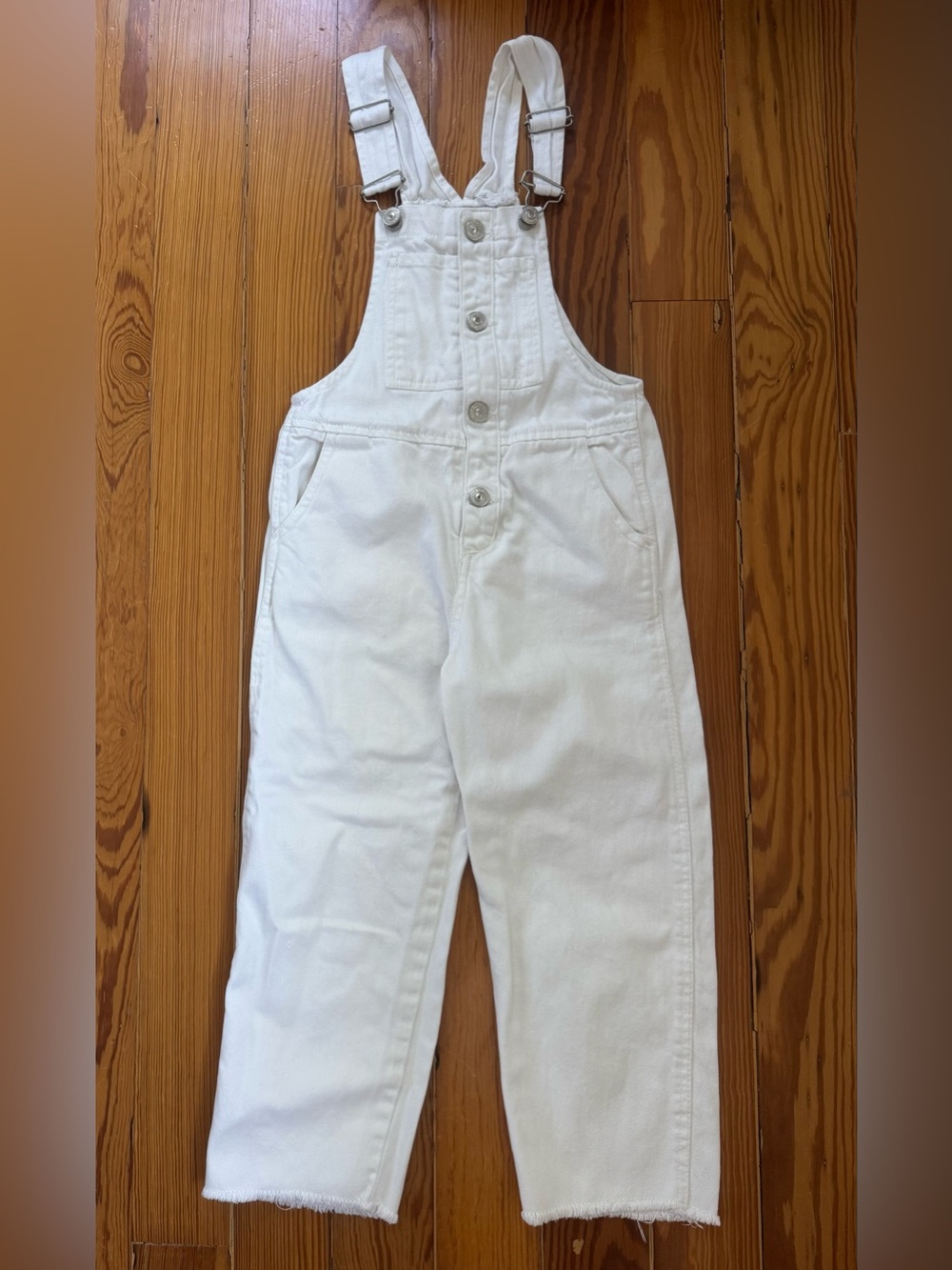 Zara Kids White Denim Overalls